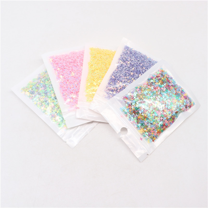 Zvaigžņu vizuļi nagiem 4 mm krustveida zvaigžņotās formas brīvi vizuļi nagiem. Sieviešu manikīrs Glitter Paillette kāzu dekorācijas konfeti