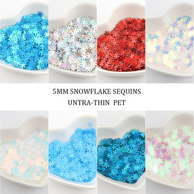 Paillettes 5mm Artificiali Fulgi de Nea Paiete Nail Art Glitter Paiete pentru Casa Nunta Aniversare Craciun Artizanat Decor Craciun