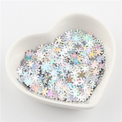 Paillettes 5 mm mākslīgās sniegpārslas vizuļi nagu mākslas mirdzoši vizuļi mājas kāzām dzimšanas dienai Ziemassvētku rokdarbu dekori Ziemassvētki