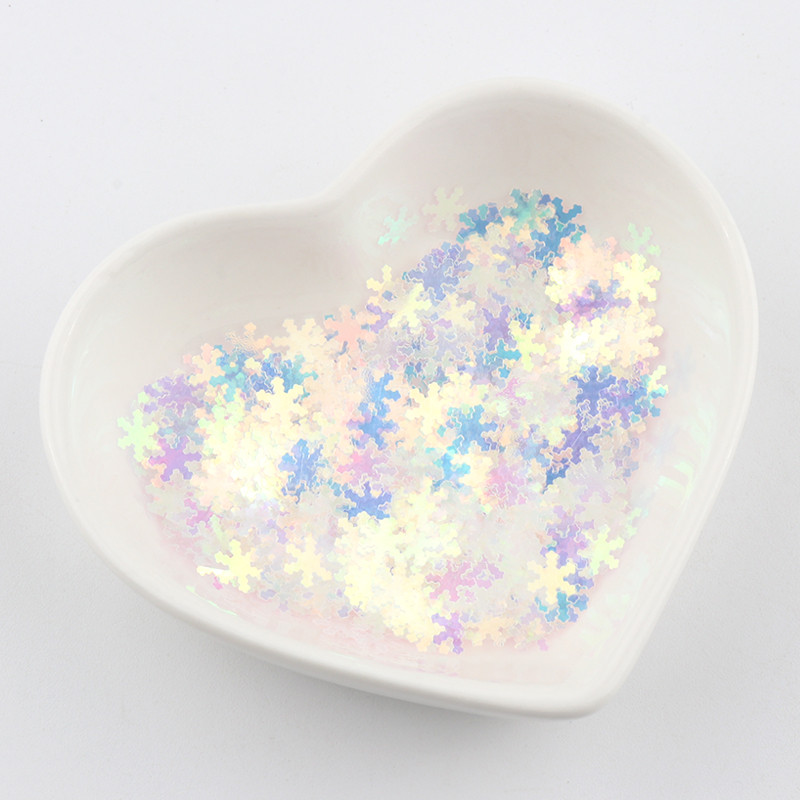 Paillettes 5 mm mākslīgās sniegpārslas vizuļi nagu mākslas mirdzoši vizuļi mājas kāzām dzimšanas dienai Ziemassvētku rokdarbu dekori Ziemassvētki