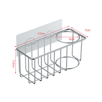Virtuves sūkļu turētājs Pašlīmējošs nerūsējošā tērauda izlietnes birste Sūkļi Drenāžas žāvēšanas plaukts Glabāšanas turētājs Virtuves izlietnes organizators