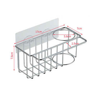 Virtuves sūkļu turētājs Pašlīmējošs nerūsējošā tērauda izlietnes birste Sūkļi Drenāžas žāvēšanas plaukts Glabāšanas turētājs Virtuves izlietnes organizators