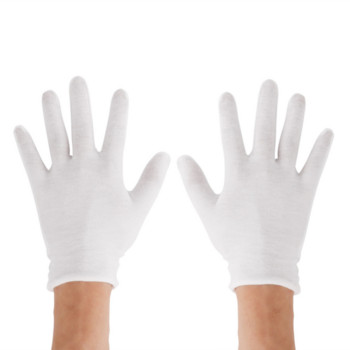 Επαναχρησιμοποιούμενα βαμβακερά γάντια Ελαστικά μαλακά γάντια για ξηρά χέρια ενυδατικά καλλυντικά Eczema Hand Spa Coin Jewelry Inspection