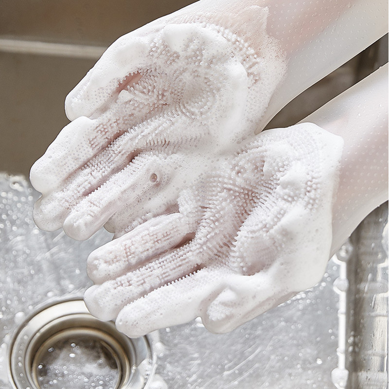 Maģiskais trauku mazgāšanas līdzeklis Silikona cimdi Aizsargā rokas no netīrumiem Tīrīšanas birstes Tīrīšanas rīks Virtuves piederumi Mazgāšanai Augļi Dārzeņi