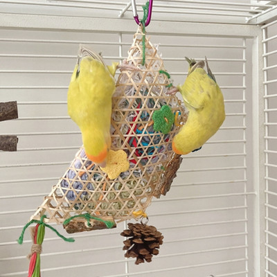 Играчка за раздробяване на папагали Папагали Играчка за дъвчене Цветен хартиен декор за клетка за птици