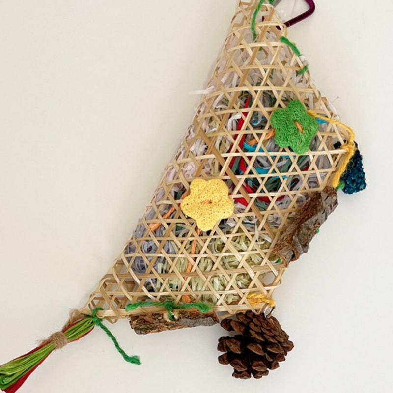 Papagaiļu smalcināšanas rotaļlieta Papagailes košļājamā rotaļlieta Krāsains papīra putnu būra dekors