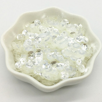 Sequin Cup Crystal Transparent 3mm 4mm 5mm 6mm Round Crystals White Paillette Ράψιμο για DIY Αξεσουάρ Ενδυμάτων Διακοσμητικά 20g
