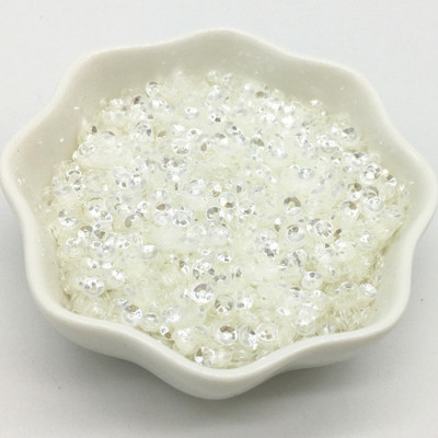 Sequin Cup Crystal Caurspīdīgs 3mm 4mm 5mm 6mm Apaļi kristāli Balts Paillette Šūšana DIY Apģērbu aksesuāri Dekorācijas 20g