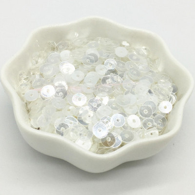 Sequin Cup Crystal Caurspīdīgs 3mm 4mm 5mm 6mm Apaļi kristāli Balts Paillette Šūšana DIY Apģērbu aksesuāri Dekorācijas 20g