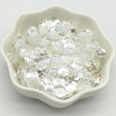 Sequin Cup Crystal Caurspīdīgs 3mm 4mm 5mm 6mm Apaļi kristāli Balts Paillette Šūšana DIY Apģērbu aksesuāri Dekorācijas 20g
