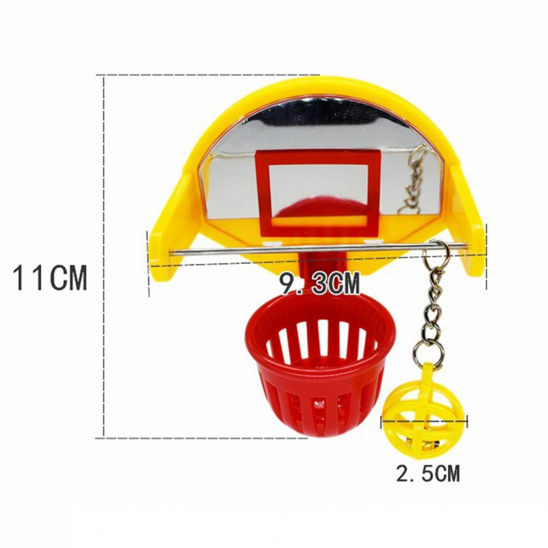 Πρακτικό παιχνίδι παπαγάλου Αβλαβές Παιχνίδι μασήματος πουλιών Εύκολη εγκατάσταση Αναπτύξτε την ευφυΐα Parakeet Bell Basketball Hoop Chew Toy