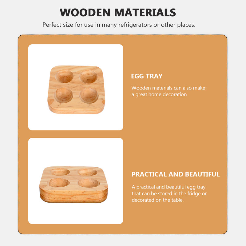 Olu turētājs Koka paplāte Koka uzglabāšana Ledusskapis Konteiners Countertop Deviled Rack Display Organizators Svaiga kauss zemniecisks vistas