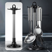 Virtuves rotācijas plaukts Rotējams virtuves piederumu organizators Āķi Lāpstiņa Karote Nazis Uzglabāšanas skapis Virtuves piederumi