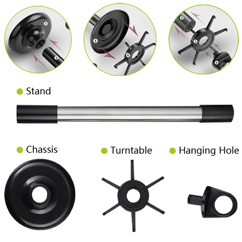 Virtuves rotācijas plaukts Rotējams virtuves piederumu organizators Āķi Lāpstiņa Karote Nazis Uzglabāšanas skapis Virtuves piederumi