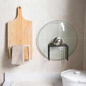 Bez perforatora sienas stiprinājuma katla vāka turētājs Izturīgs dzelzs griešanas dēļu plaukts virtuves organizators piekarināms dēļu plaukts mājsaimniecības