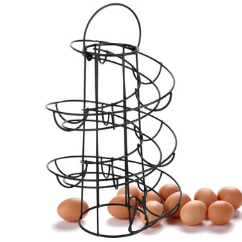 Поставка за яйца Спирална поставка за съхранение Egg Skelter Deluxe Спирална поставка за диспенсър Кошница Пространство за съхранение Многофункционална поставка