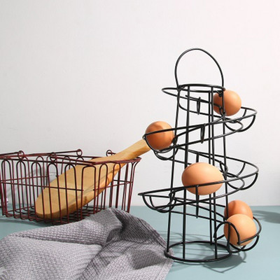 Munariiul spiraalne hoiurest Egg Skelter Deluxe spiraalne dosaatorirest Korv hoiuruum Multifunktsionaalne riiul