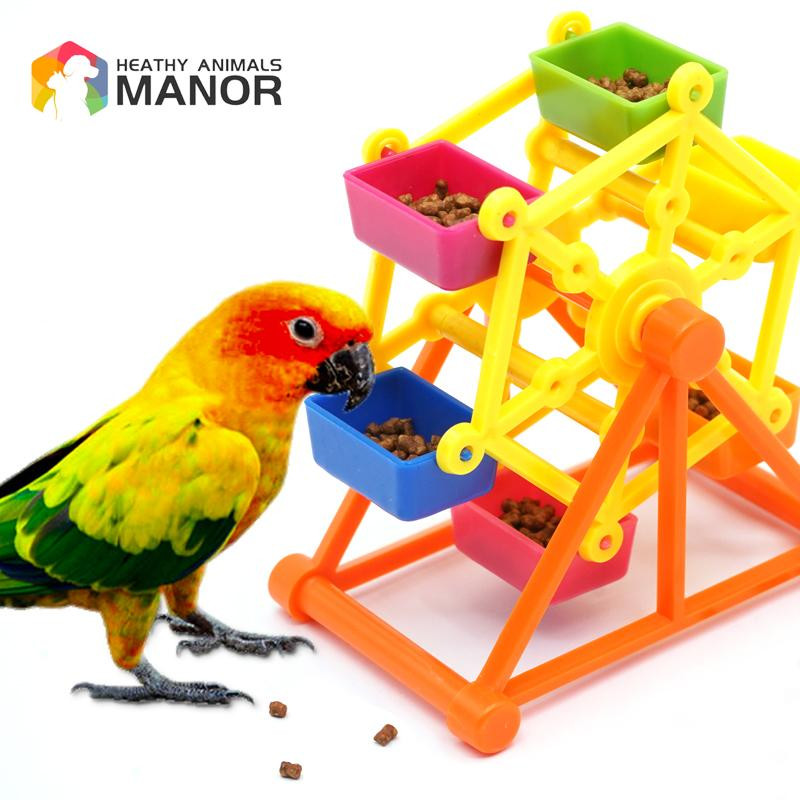 Putnu barības meklēšanas rotaļlietas Radoša papagaiļu barotava Rotaļa apmācības rotaļlietas Intelekta augšanas būris Krāsaina knābāšanas vējdzirnavu rotaļlieta