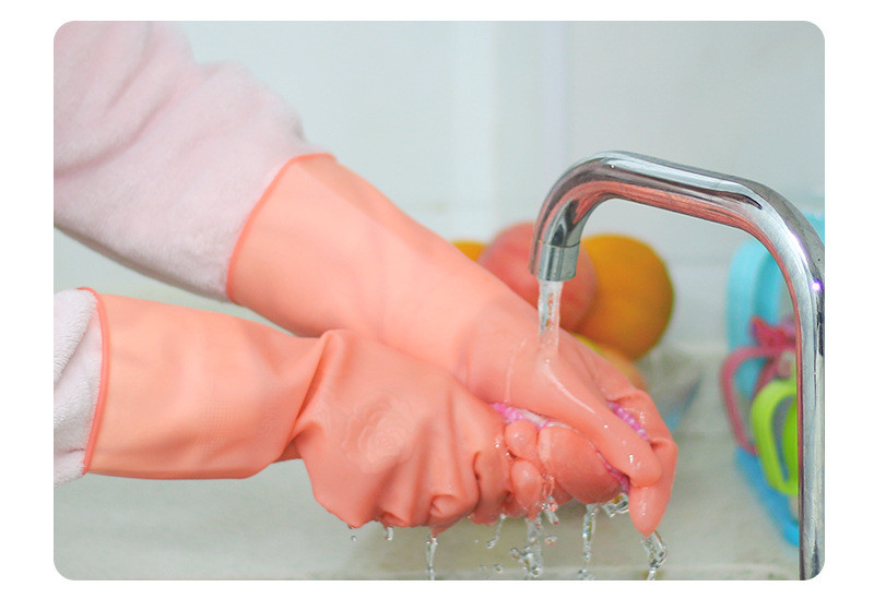 Sarkani zaļi cimdi virtuves mazgāšana mājsaimniecības darbi veļa nesabiezināts latekss liellopu gaļa gumijas cimdi Mājsaimniecības tīrīšanas instrumenti aksesuāri