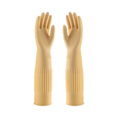 1 pāris 38/43 cm mājsaimniecības lateksa virtuves garie cimdi trauku mazgāšanai gatavošanai gatavošanai mājsaimniecības darbiem tīrīšanas rīki silikona gumijas cimdi