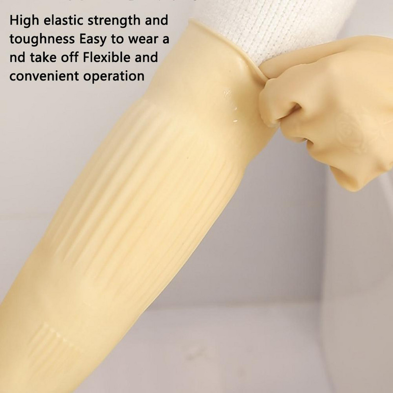 1 pora 38/43 cm buitinės latekso virtuvės ilgos pirštinės indams plauti Maisto gaminimas namų ruoša Valymo įrankiai silikoninė guminė pirštinė