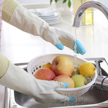 Μακρύ μανίκι λάτεξ κουζίνας πλύσιμο πιάτων Γάντια πιάτων Καθαρισμός σπιτιού