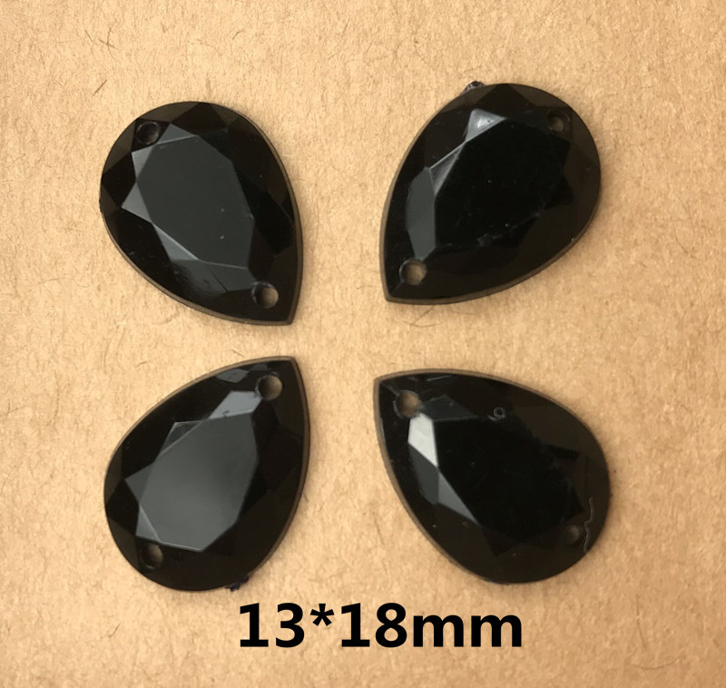 Dažādas formas melna akrila urbjmašīna ar roku šūšana dimanta kāzu apavi DIY rotaslietas aksesuāri brīvi krelles kāzu kleita