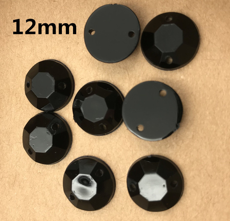 Dažādas formas melna akrila urbjmašīna ar roku šūšana dimanta kāzu apavi DIY rotaslietas aksesuāri brīvi krelles kāzu kleita