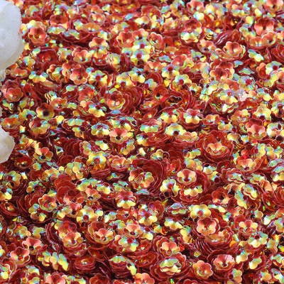 3D Flower Sequin, 6mm, vaļīgs PVC kauss, plūmju ziedu pailletes Lentejuelas DIY šūšanas amatniecības aksesuāri bižutērija 10g/partija