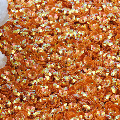 3D Flower Sequin, 6mm, vaļīgs PVC kauss, plūmju ziedu pailletes Lentejuelas DIY šūšanas amatniecības aksesuāri bižutērija 10g/partija