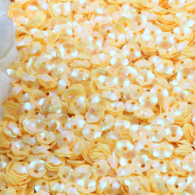 3D Flower Sequin, 6mm, vaļīgs PVC kauss, plūmju ziedu pailletes Lentejuelas DIY šūšanas amatniecības aksesuāri bižutērija 10g/partija