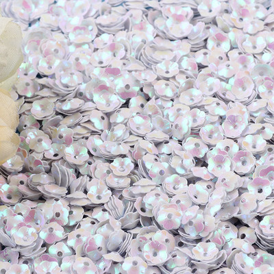 3D Flower Sequin, 6mm, vaļīgs PVC kauss, plūmju ziedu pailletes Lentejuelas DIY šūšanas amatniecības aksesuāri bižutērija 10g/partija