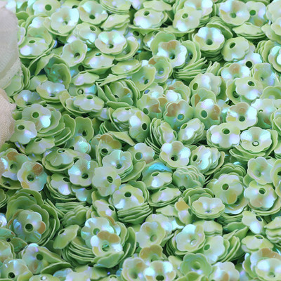 3D Flower Sequin, 6mm, vaļīgs PVC kauss, plūmju ziedu pailletes Lentejuelas DIY šūšanas amatniecības aksesuāri bižutērija 10g/partija