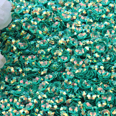 3D Flower Sequin, 6mm, vaļīgs PVC kauss, plūmju ziedu pailletes Lentejuelas DIY šūšanas amatniecības aksesuāri bižutērija 10g/partija