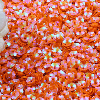 3D Flower Sequin, 6mm, vaļīgs PVC kauss, plūmju ziedu pailletes Lentejuelas DIY šūšanas amatniecības aksesuāri bižutērija 10g/partija