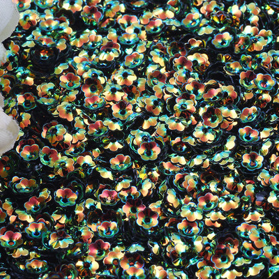 3D Flower Sequin, 6mm, vaļīgs PVC kauss, plūmju ziedu pailletes Lentejuelas DIY šūšanas amatniecības aksesuāri bižutērija 10g/partija