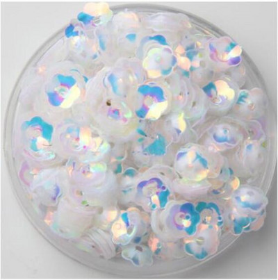 3D Flower Sequin, 6mm, vaļīgs PVC kauss, plūmju ziedu pailletes Lentejuelas DIY šūšanas amatniecības aksesuāri bižutērija 10g/partija