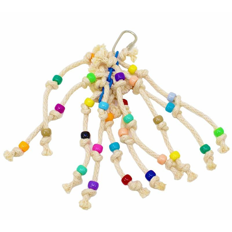 1Gb putnu košļājamā rotaļlieta Krāsaina, jauka papagaiļa karājas rotaļlieta Putnu koduma rotaļlieta papagailēm Krāsainas krelles Papagaiļa statīvs košļājamā rotaļlieta