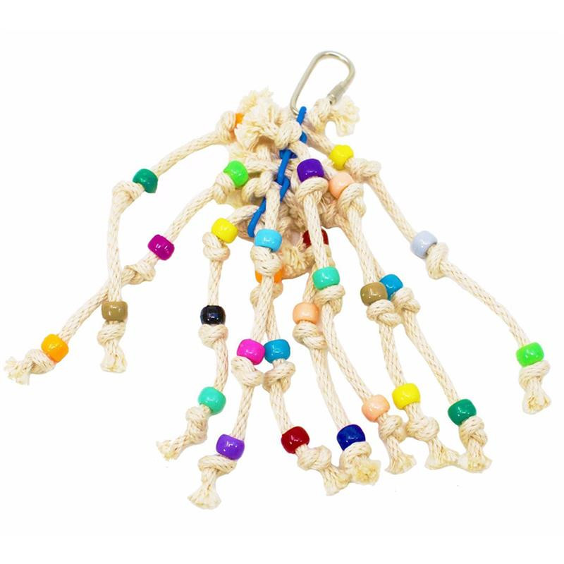 1Gb putnu košļājamā rotaļlieta Krāsaina, jauka papagaiļa karājas rotaļlieta Putnu koduma rotaļlieta papagailēm Krāsainas krelles Papagaiļa statīvs košļājamā rotaļlieta