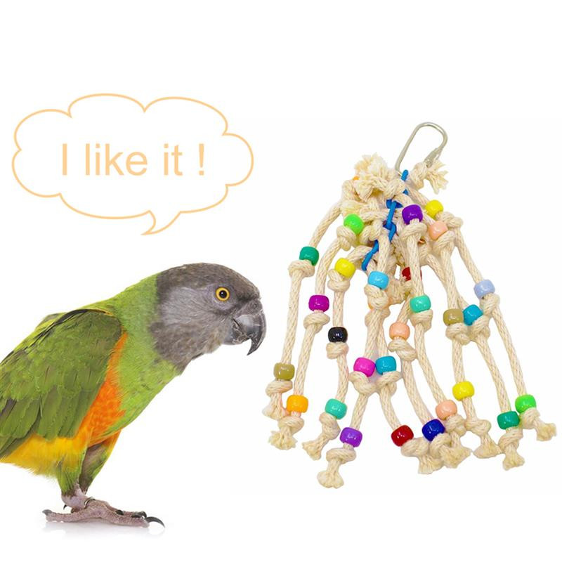 1Gb putnu košļājamā rotaļlieta Krāsaina, jauka papagaiļa karājas rotaļlieta Putnu koduma rotaļlieta papagailēm Krāsainas krelles Papagaiļa statīvs košļājamā rotaļlieta