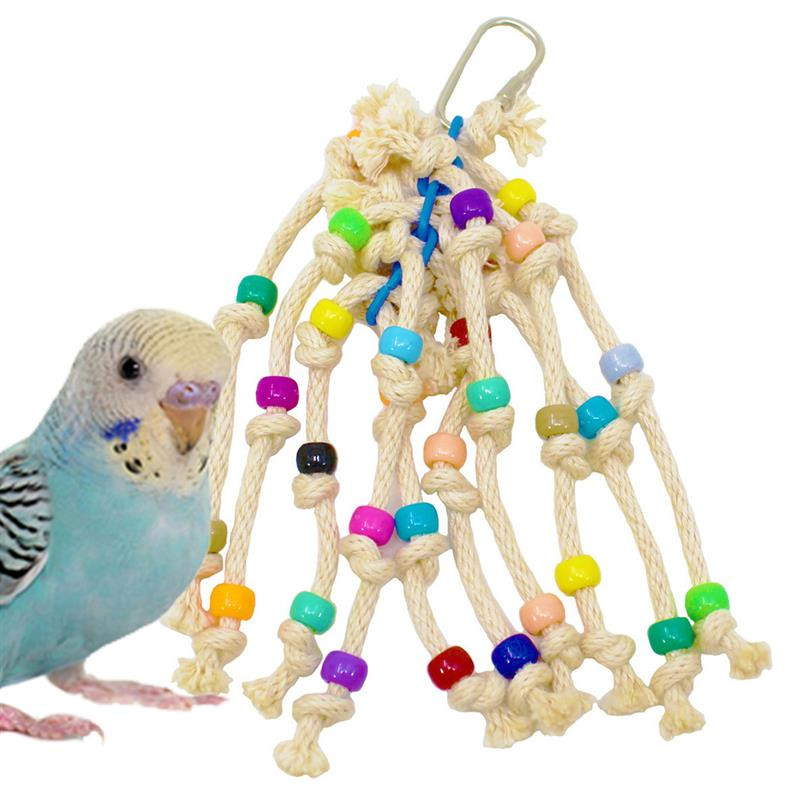 1Gb putnu košļājamā rotaļlieta Krāsaina, jauka papagaiļa karājas rotaļlieta Putnu koduma rotaļlieta papagailēm Krāsainas krelles Papagaiļa statīvs košļājamā rotaļlieta