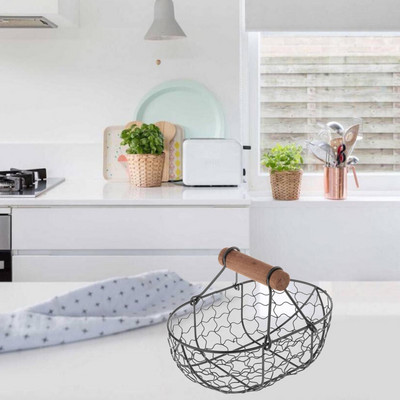 Dzelzs sieta augļu grozs fotoattēlu rekvizīti Atkārtoti lietojams dekors Virtuve zemniecisks maizes glabātuve pieliekamajam vannas istaba uz galda restorāns, pikniks