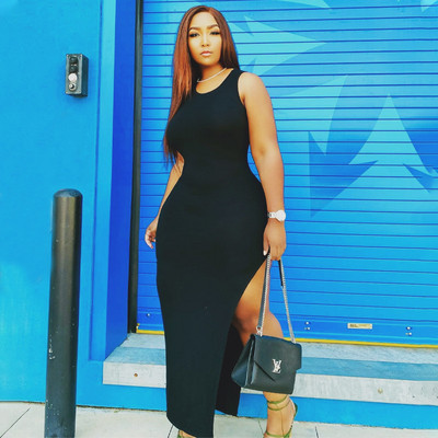 CM.YAYA lielizmēra sieviešu kleitas ar augstu sānu šķelto O veida kakla izgriezumu bez piedurknēm, gara, gara ķermeņa kleita bez aizmugures, 2022. gada vasaras seksīgas ballīšu kleitas