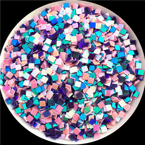 10g (4000gab.) Izmērs 2,5*2,5mm Plakana kvadrāta formas vaļīgi fliteri Pailletes nagu mākslas darbiem, nagu vizuļi, kāzu dekorācijas konfeti