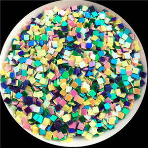 10g (4000gab.) Izmērs 2,5*2,5mm Plakana kvadrāta formas vaļīgi fliteri Pailletes nagu mākslas darbiem, nagu vizuļi, kāzu dekorācijas konfeti