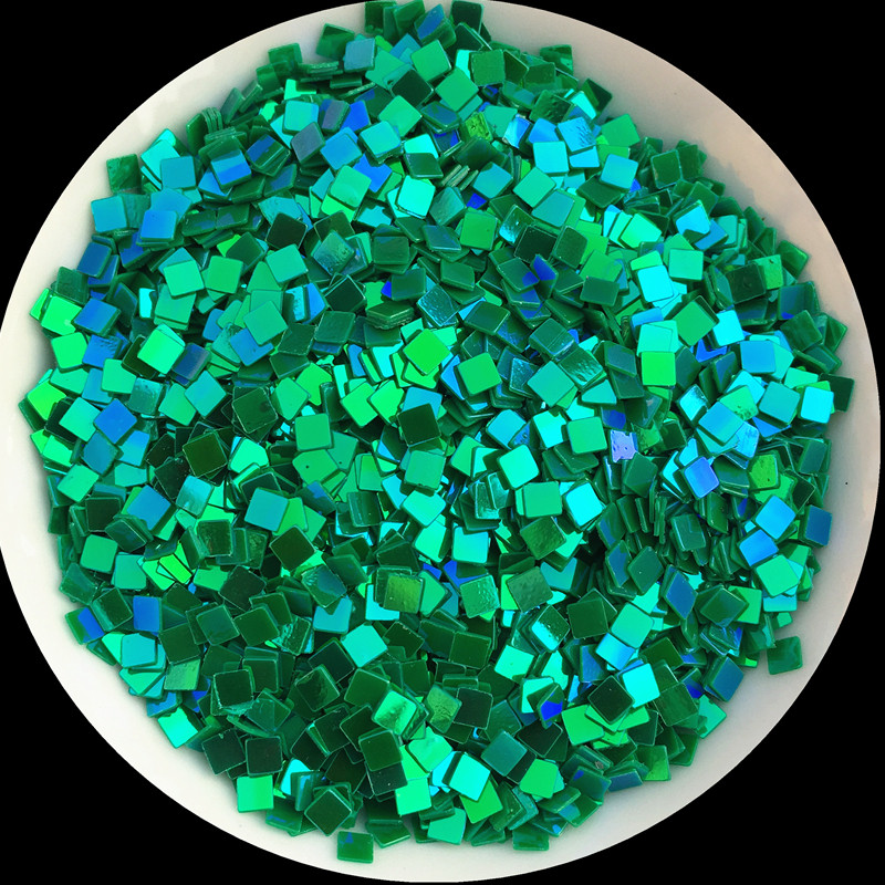 10g (4000gab.) Izmērs 2,5*2,5mm Plakana kvadrāta formas vaļīgi fliteri Pailletes nagu mākslas darbiem, nagu vizuļi, kāzu dekorācijas konfeti