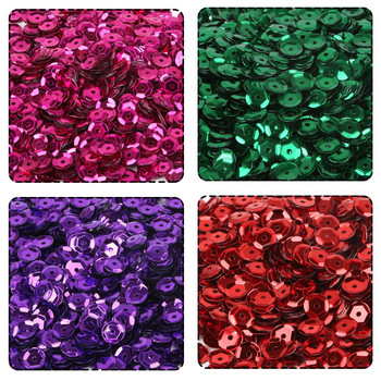 6 мм смесен цвят, 1200 бр./лот (20 г/лот) Flake Rainbow Cup Sequin Flat Loose Paillette Шиене на облекло Рокля Направи си сам декорации
