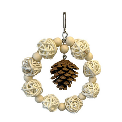 Mazu dzīvnieku ar rokām darinātas vīnogulāju bumbiņas mājdzīvnieku zobu slīpēšanai Rotaļlieta Piekārtas rotangpalmas bumbiņas