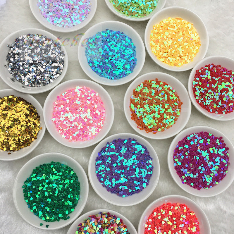 20g 3mm Mīlestības Sirds Forma Brīvi Sequins Glitter Paillette Kāzu rotājumi DIY Nagu Skaistumkopšanas Uzlīmes Jauka manikīra paljetter