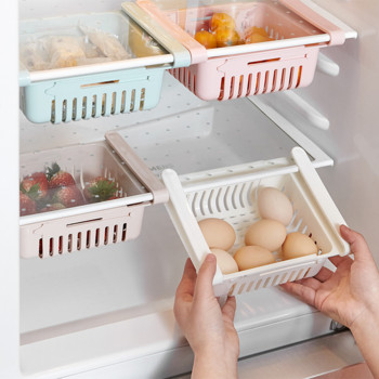 Ψυγείο Κουτί αποθήκευσης Ψυγείο Πλαστικό Organizer Πτυσσόμενο Συρτάρι Δοχείο Ράφι Δίσκοι με φρούτα και αυγά Αξεσουάρ κουζίνας